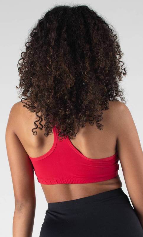 Victoria Crop - Action Back - Supplex - Black + Scarlet