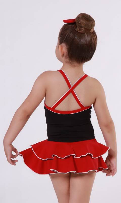 BABY LEO SUPPLEX - Black + Scarlet + White