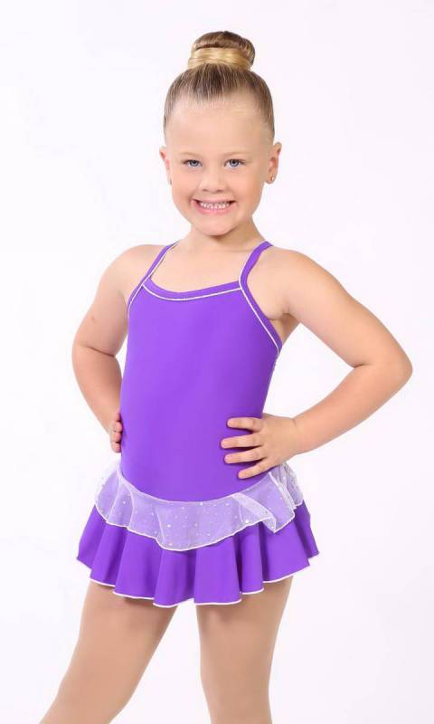 Baby Leo + 2 Layer Skirt - White Sparkle + Dance Costume