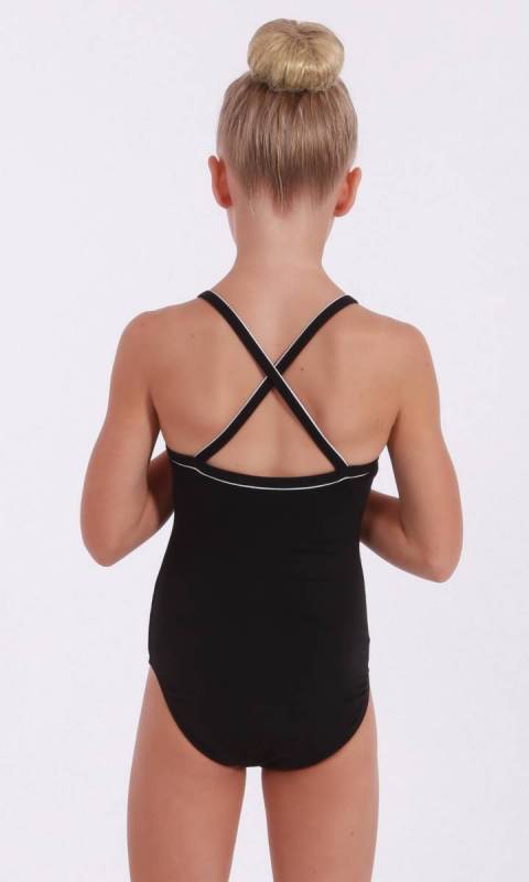 Classique Leotard - Supplex Black, Scarlet and white