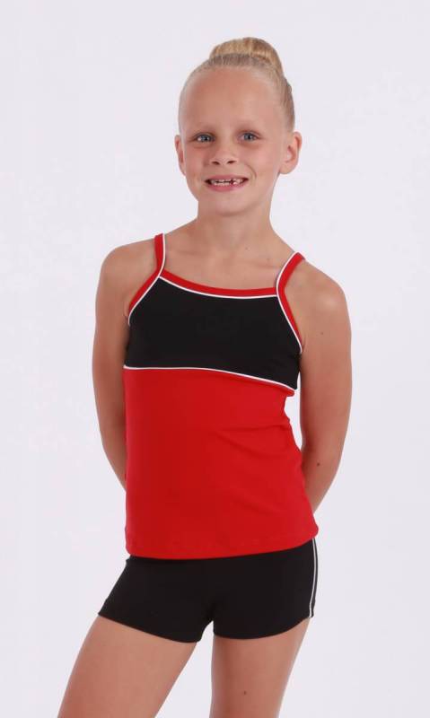 CLASSIQUE TOP - Supplex Scarlet Black and White