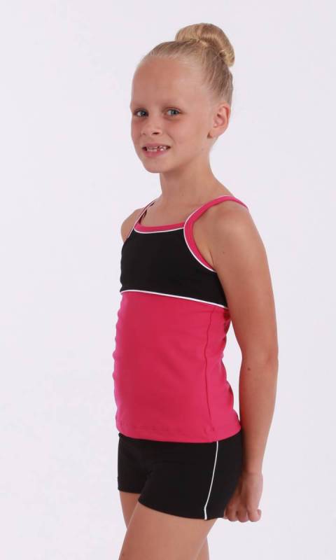 CLASSIQUE TOP - Supplex Fuschia  Black and White