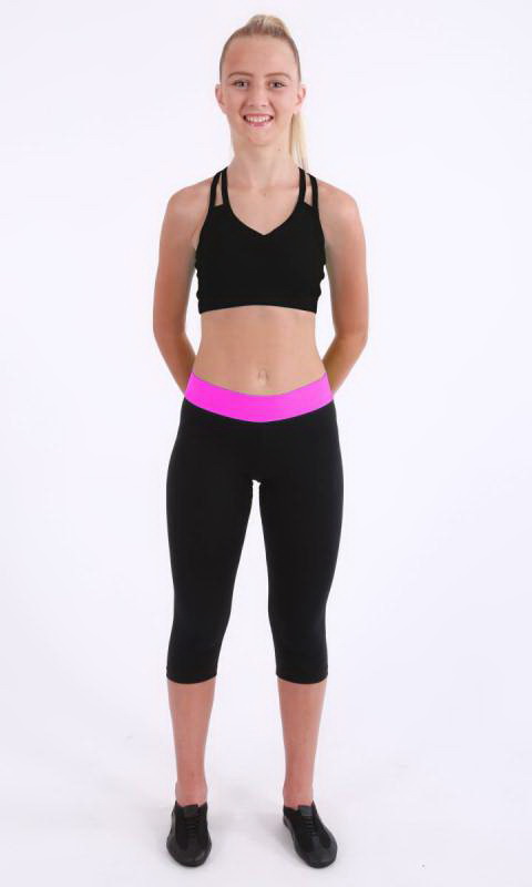 Black + Hot Pink Cotton Lycra