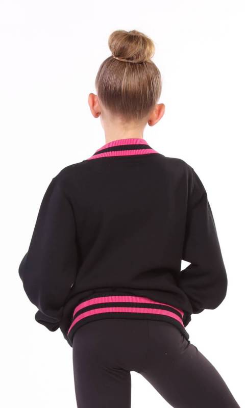 VARSITY JACKET - KC HR - Black + Pink