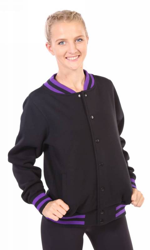 VARSITY JACKET - KC HR - Black + Purple