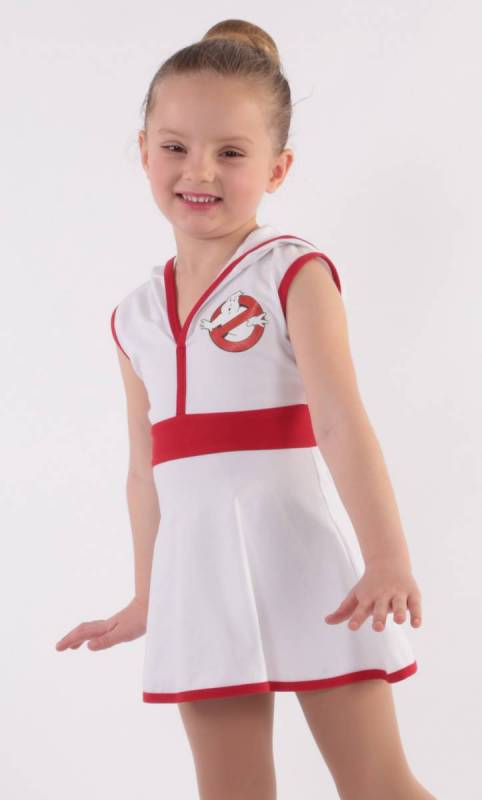 White cotton lycra and red trim
