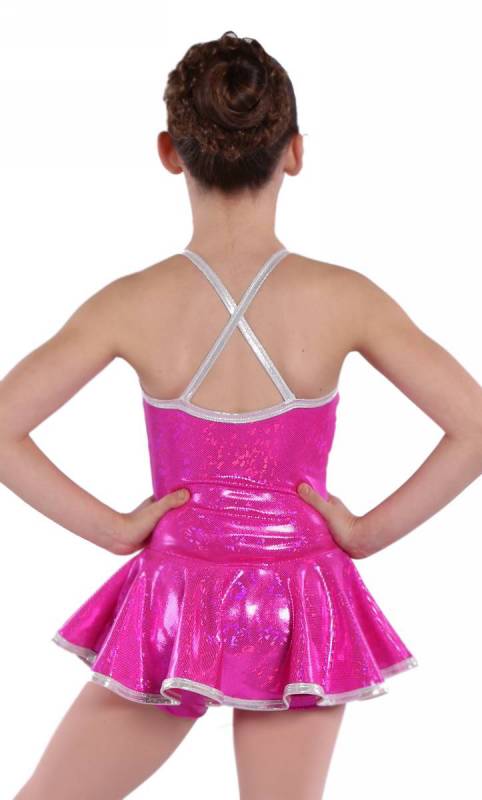 SKATER DRESS - Hot Pink Shattered Glass and Silver Fog