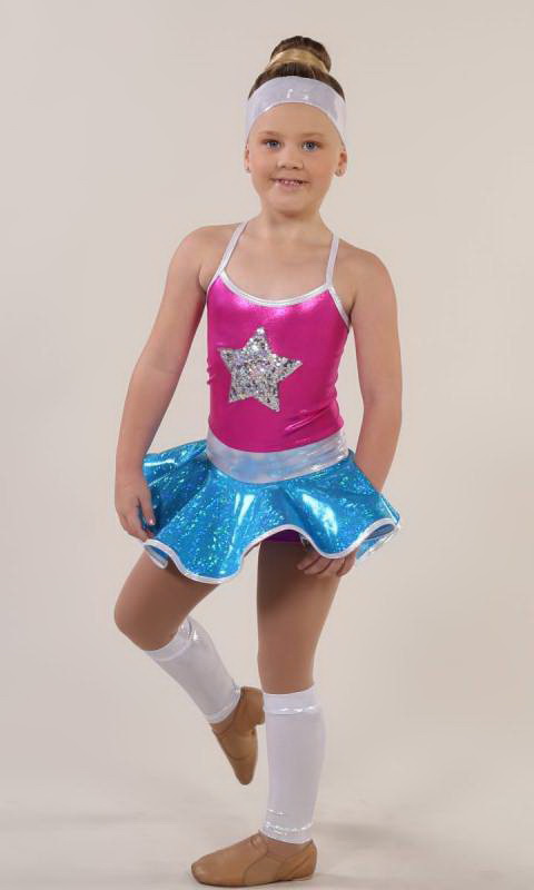 ACTION CHEER + leggings and headband - Pink and Blue