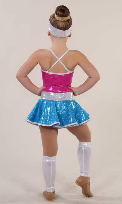 ACTION CHEER + leggings and headband - Pink and Blue