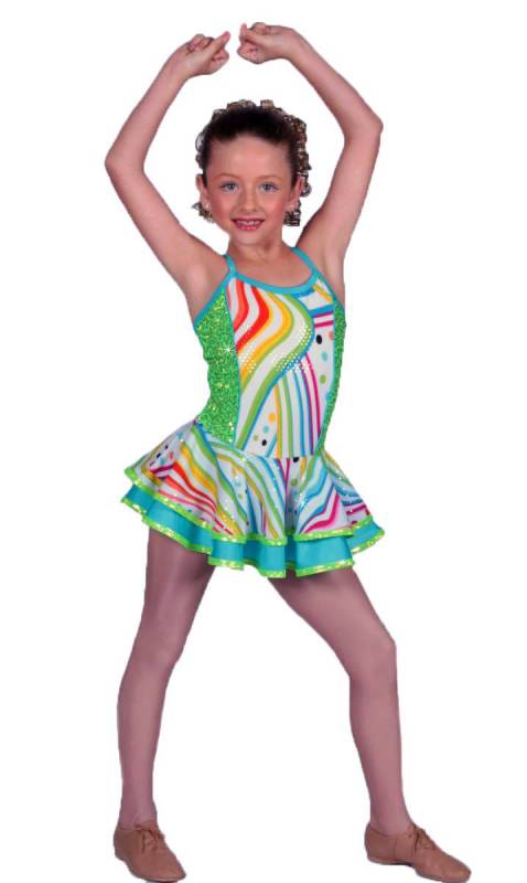 TUTTI FRUITI GELATO DRESS - Fluro green and gelato spandex