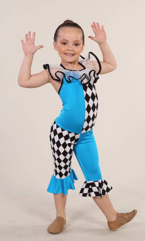FUNKY CLOWN - Aqua and black and white