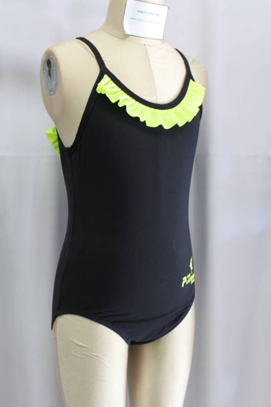 ZARLY frill leotard - Black Supp + Sirio yellow supplex