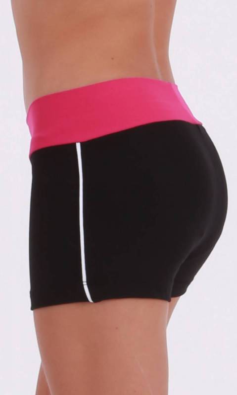 CLASSIQUE shorts - Supplex Black Fuschia and white