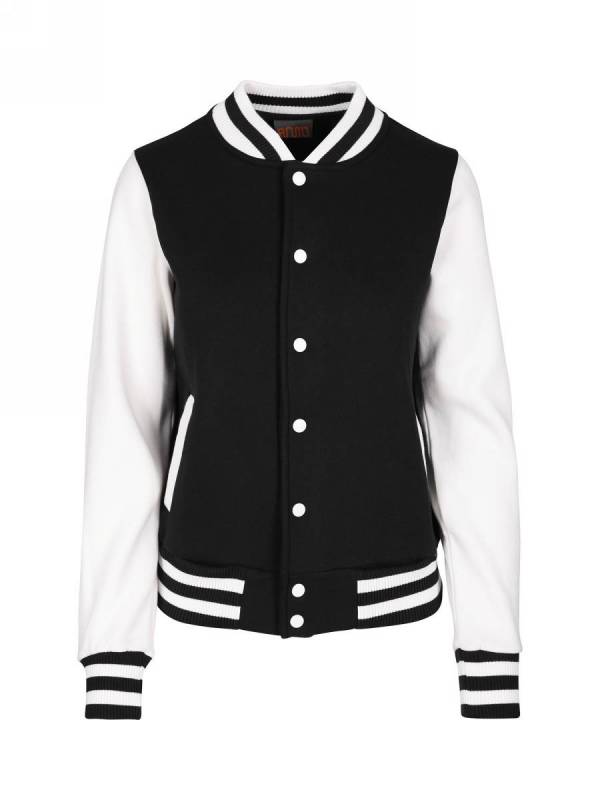 Varsity JUNIOR/LADIES Jacket + Studs - Black + White (Stock)