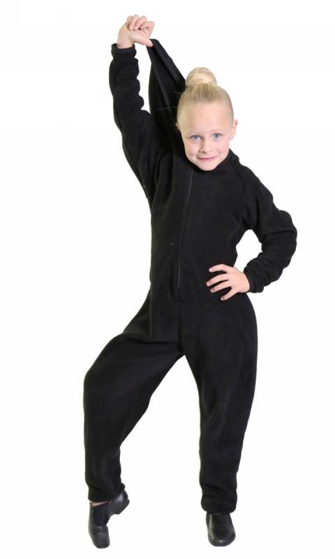 Onesey - all in one zip up jumpsuit - Black Polar fleece all in one zip up jumpsuit