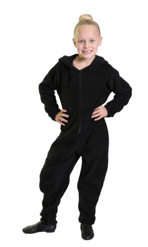 Basic Onesey - all in one zip up jumpsuit - Polar Fleece Black