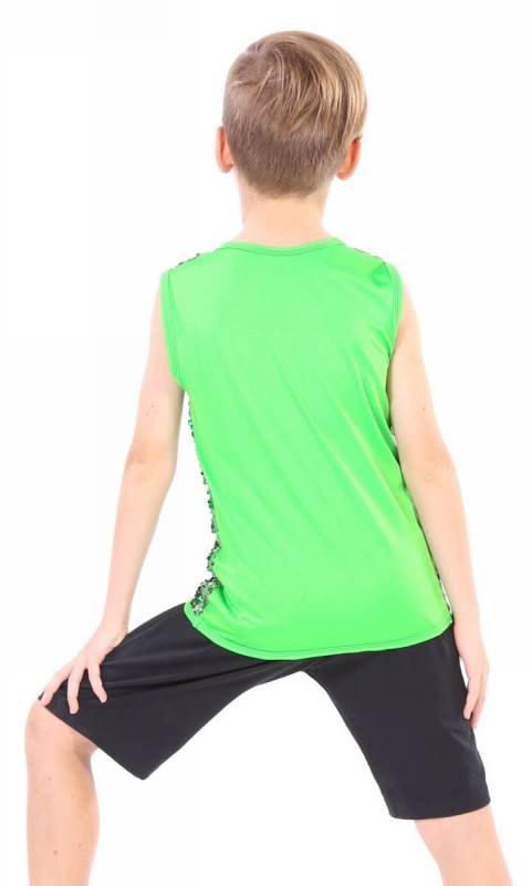 BOYS SEQUIN FRONT TOP  - Emerald Green 