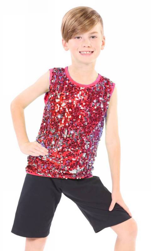 SEQUIN FRONT TANK - unisex Dance Costume