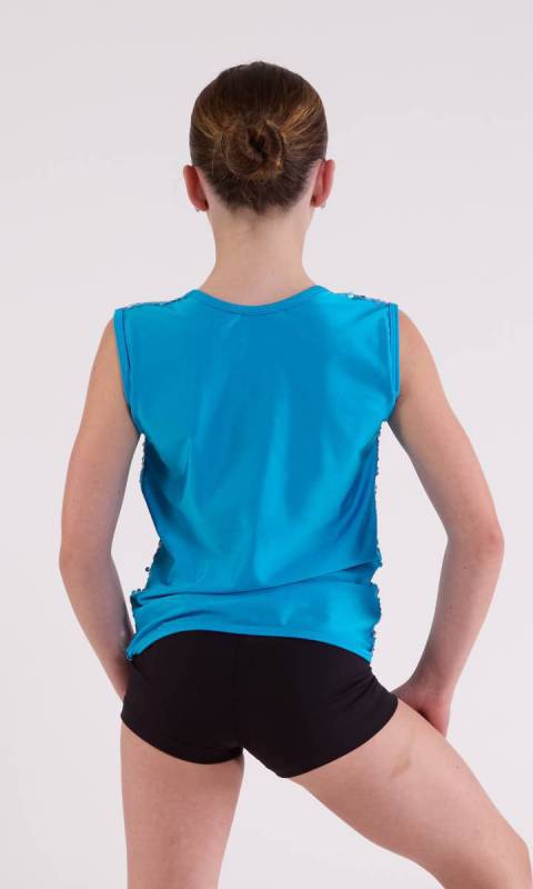 SEQUIN FRONT TANK - unisex - NEW STYLE AQUA