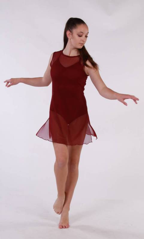 TUNIC OVERLAY - MESH - Burgundy Mesh