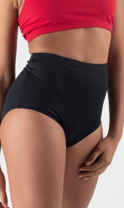 RETRO BIKINI PANTS - Black Supplex