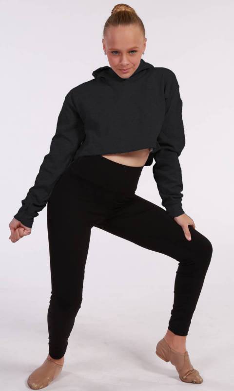 BROOKLYN CROPPED HOODIE  - Black