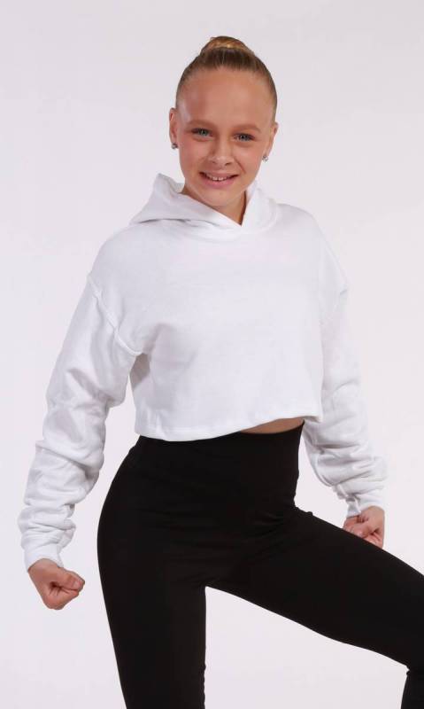 BROOKLYN CROPPED HOODIE  - White