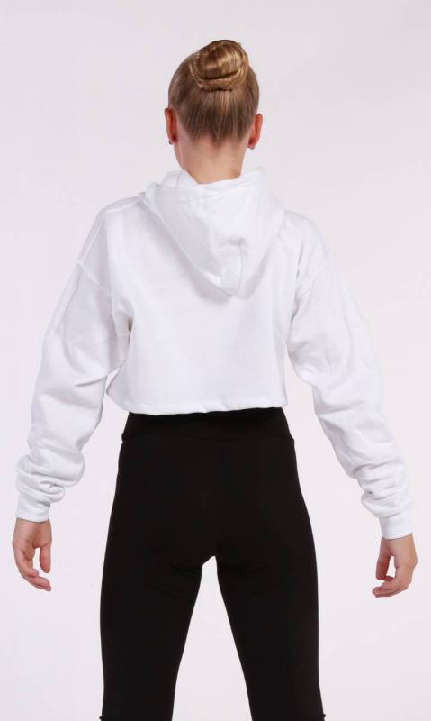 BROOKLYN CROPPED HOODIE  - White