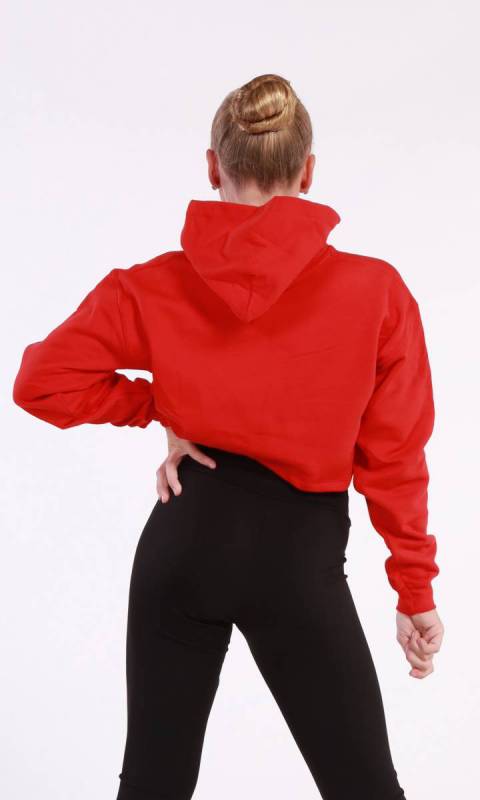 BROOKLYN CROPPED HOODIE  - Red