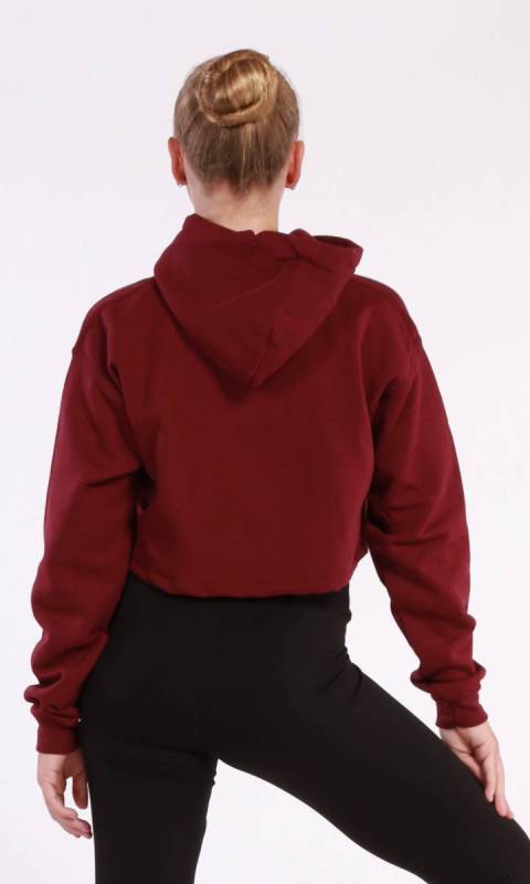 BROOKLYN CROPPED HOODIE  - Burgandy