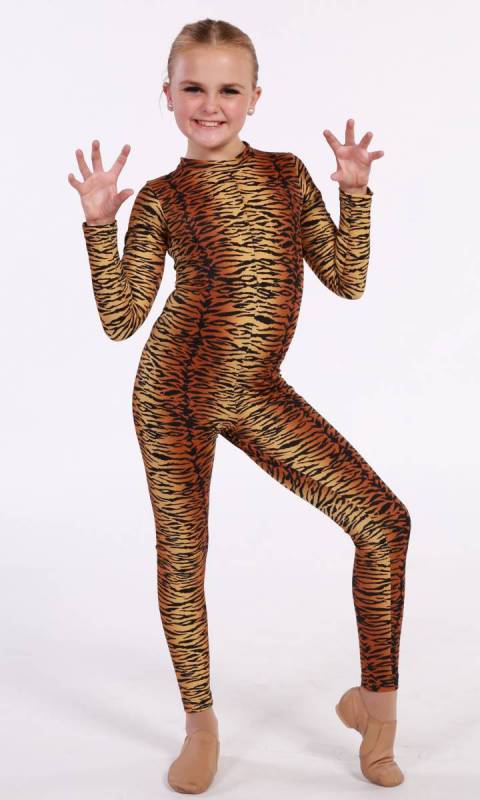 UNITARD - Spandex Prints  - Tiger print spandex 