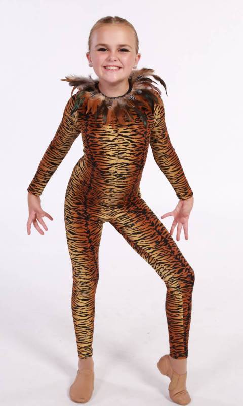 UNITARD - Spandex Prints  - Tiger print spandex 