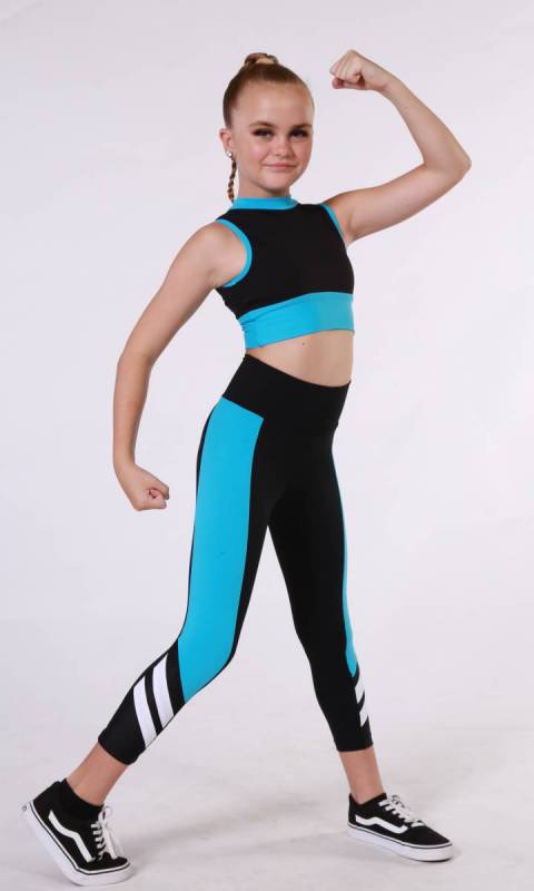 ALPHA TIGHTS  - Black + Aqua + White