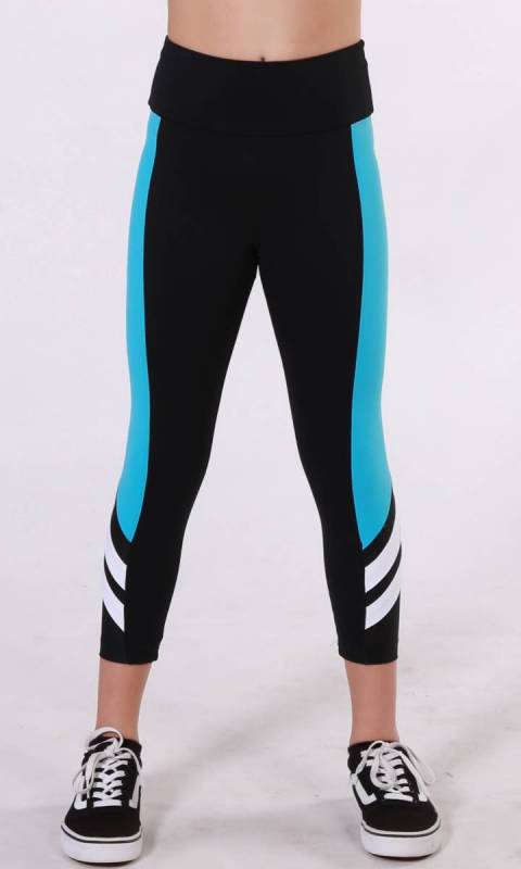 ALPHA TIGHTS  - Black + Aqua + White