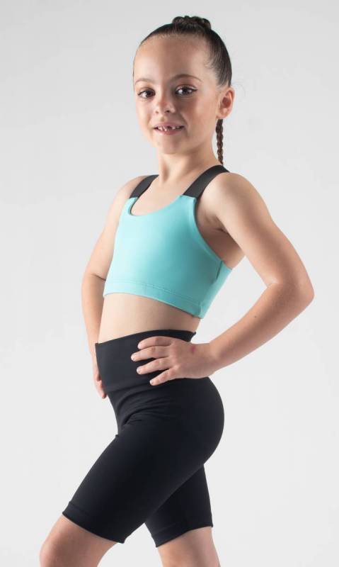 LILY CROP TOP  - Escape and Black Elastic  Pictured with Laura Long shorts