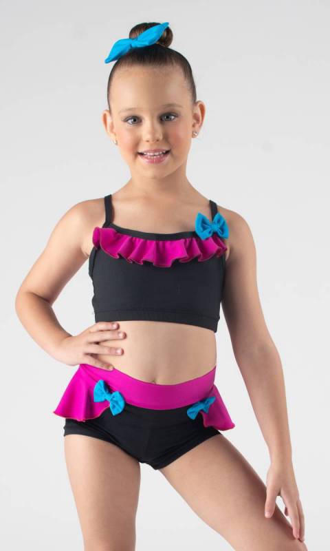 WILLOW CROP - frill and bow Dance Studio Uniform