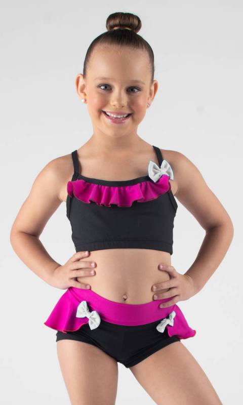 WILLOW CROP - frill and bow Dance Costume