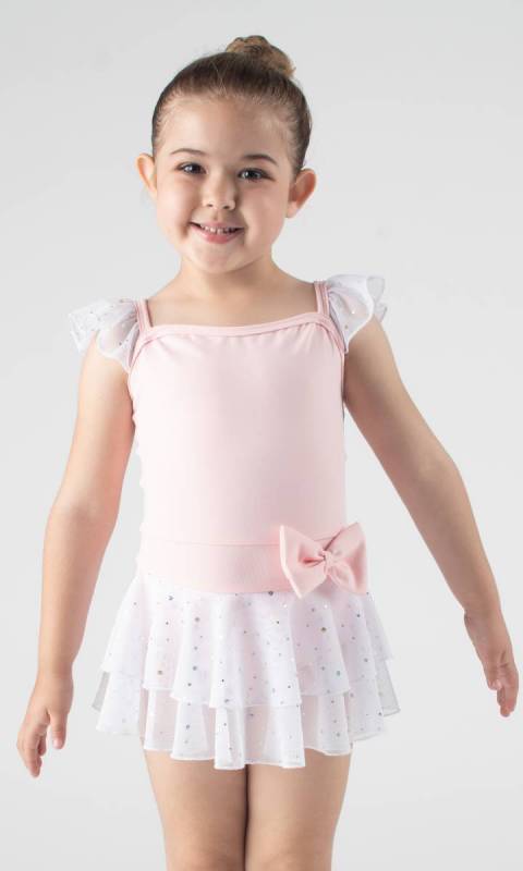 SOPHIE - Leotard dress  - Ballet Pink + White