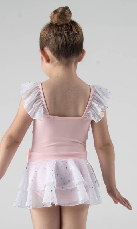 SOPHIE - Leotard dress  - Ballet Pink + White