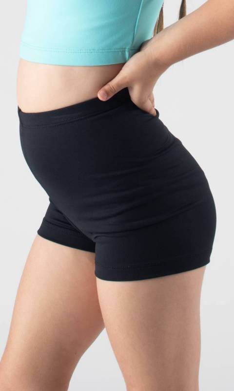 HI WAIST SUPPLEX SHORTS  - Black 