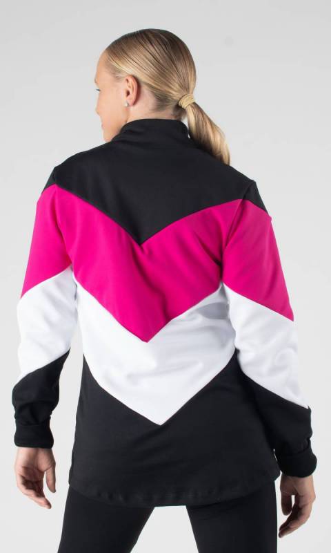 ZIG ZAG JACKET  - Black + White + Fuchsia 