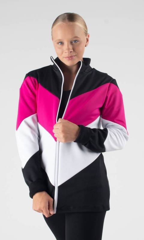 ZIG ZAG JACKET  - Black + White + Fuchsia 