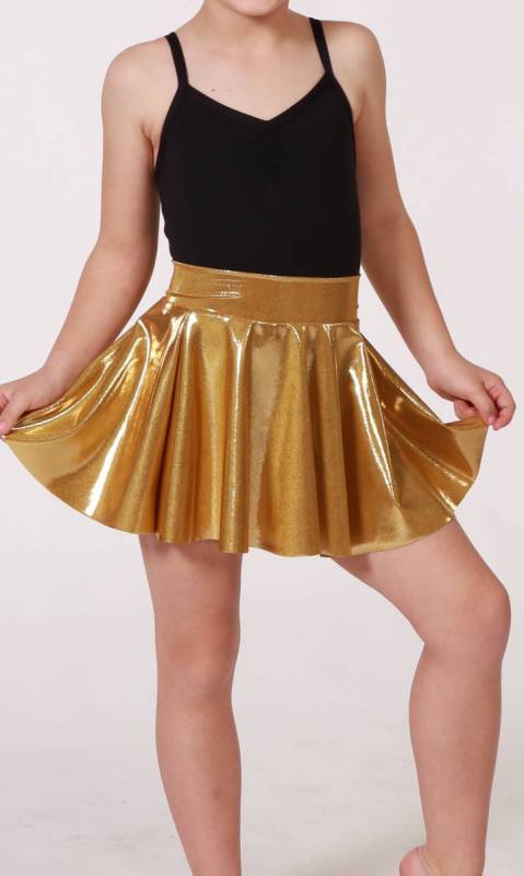 SHORT CIRCLE SKIRT - Gold fog