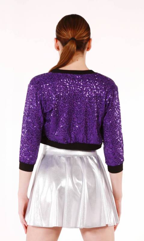 MADONNA - sequin crop jacket - Purple