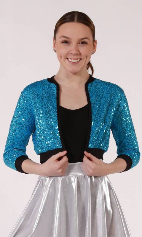 MADONNA - sequin crop jacket - Aqua