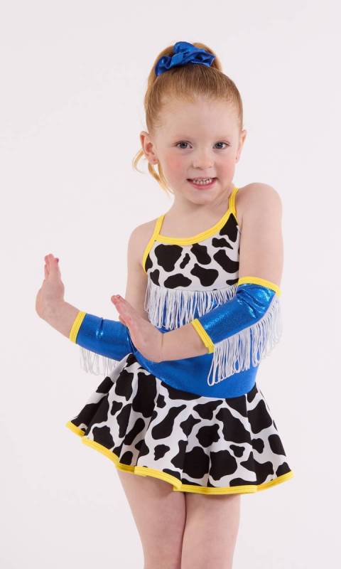 TOY STORY with fringe armbands and scrunchie - Royal Fog + Cowprint + Yellow