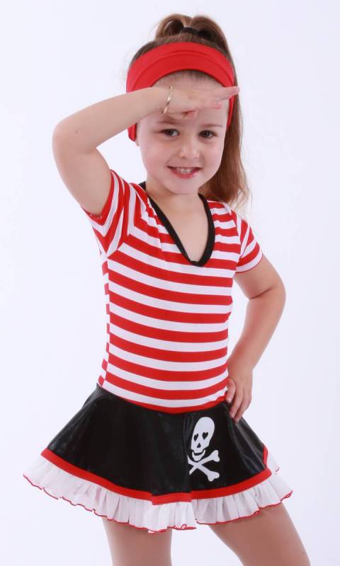 Baby Pirates - red white and black with scull