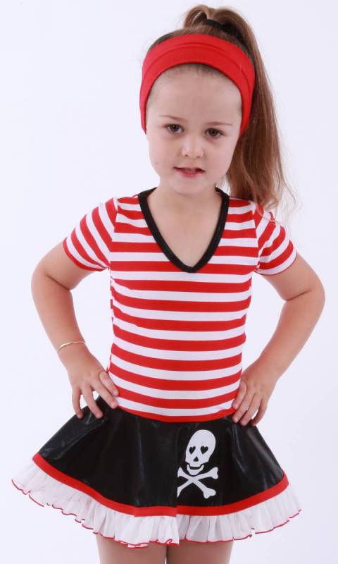 Baby Pirates - red white and black with scull