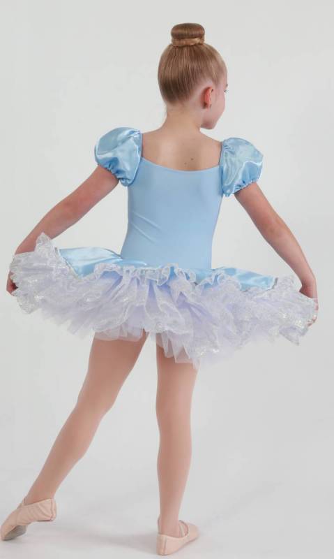 CINDERELLA  - Light Blue lycra satin and white tulle and lace 
