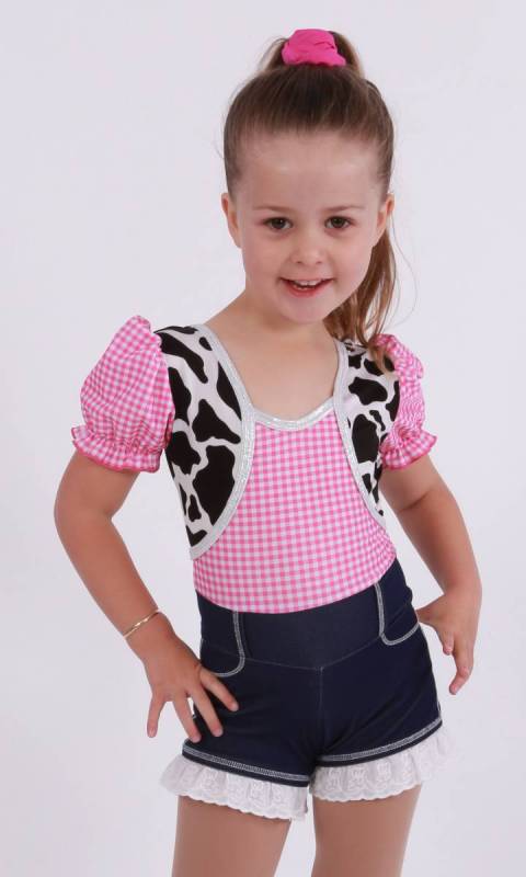 YEEHA - Pink Gingham, Cowprint and denim spandex with lace 